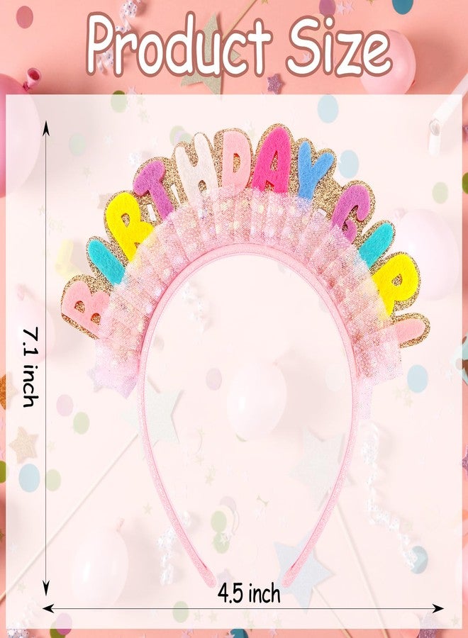 Vovii Birthday Girl Headband Princess Crown for Women Girls, Happy Birthday Headband for Hair Accessories - Image 2