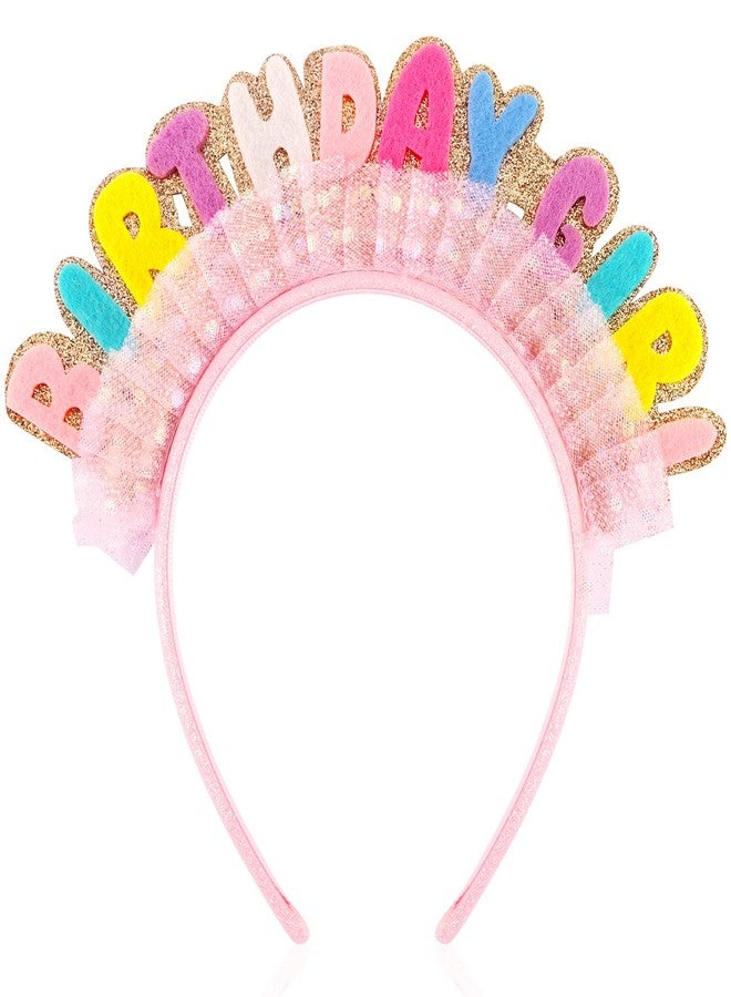 Vovii Birthday Girl Headband Princess Crown for Women Girls, Happy Birthday Headband for Hair Accessories - Image 1