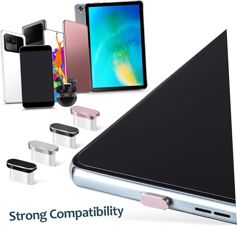 14 قطعة من سدادات الغبار السوداء منفذ USB-C، أغطية حماية منفذ شاحن الهاتف من النوع C - Image 5