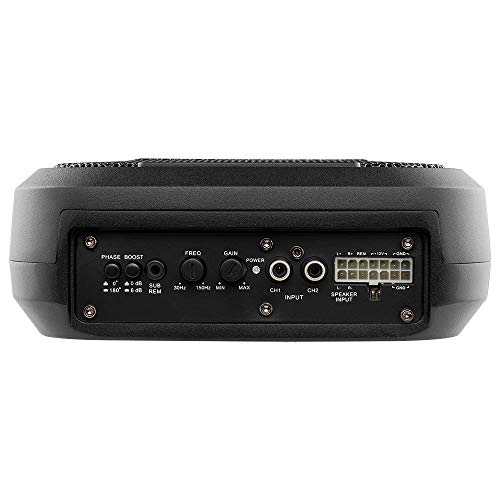 DS18 SQBASSx2 7x9 UnderSeat Slim Amplified Car/Truck Subwoofer with a 4x6 Passive Radiator 1200W Peak Power / 230W RMS - Remote BASS Knob Included - Powered Sub in Ported Enclosure for Tight Spaces - Image 5