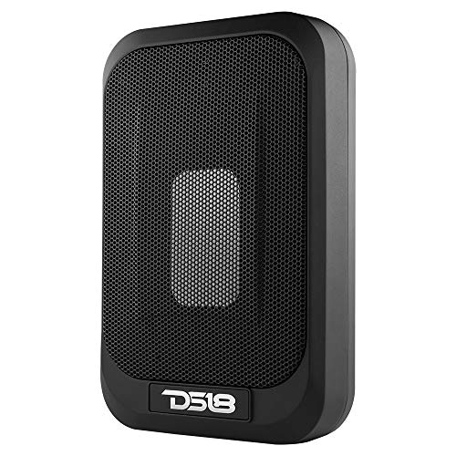 DS18 SQBASSx2 7x9 UnderSeat Slim Amplified Car/Truck Subwoofer with a 4x6 Passive Radiator 1200W Peak Power / 230W RMS - Remote BASS Knob Included - Powered Sub in Ported Enclosure for Tight Spaces - Image 1