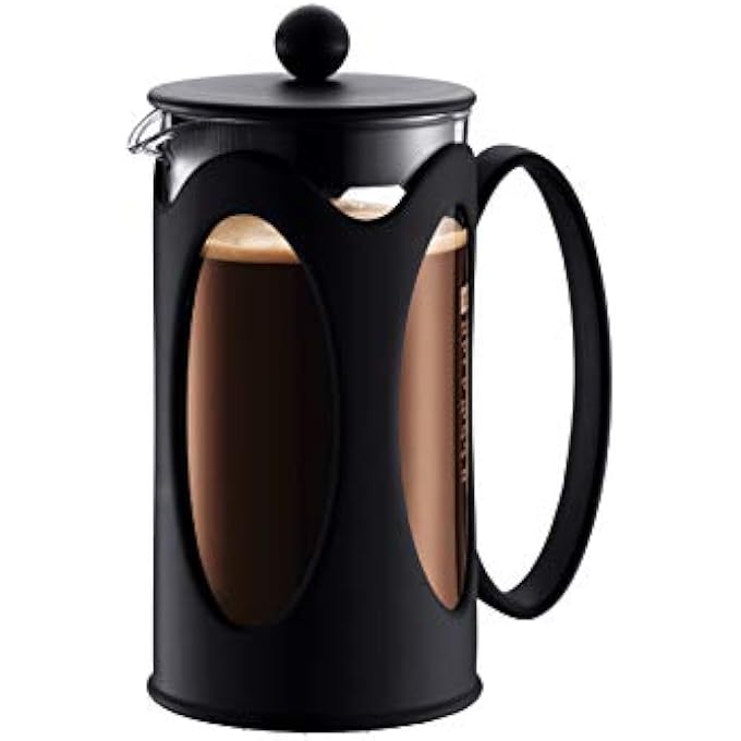 bodum 1068201 Kenya French Press Coffee Maker Borosilicate Glass  3Cup 035 L Black - Image 1
