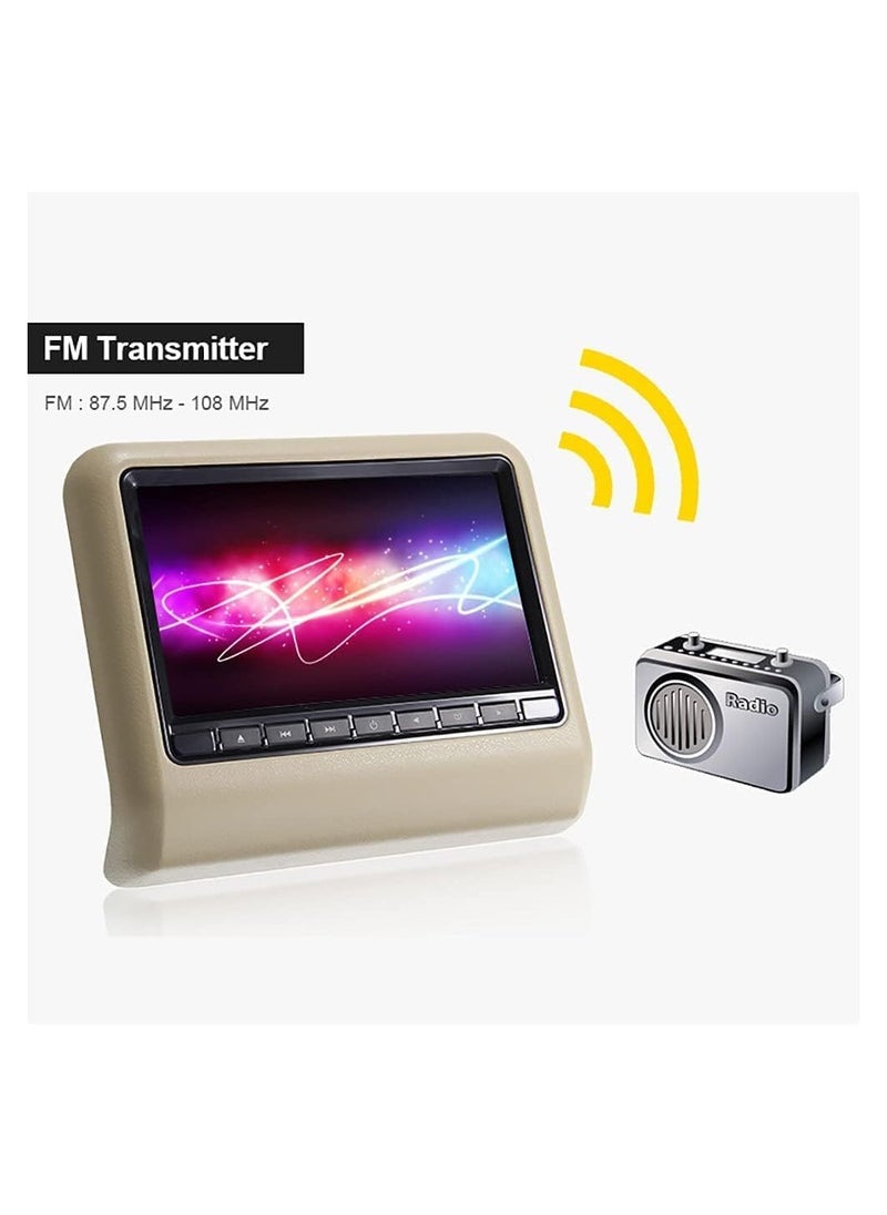 Generic - 9 Inch Car Headrest Slot-In Car DVD Player Car Headrest Monitors with FM Transmitter IR USB SD Wireless Game with 32-bit Games Pack of 2 - Image 1
