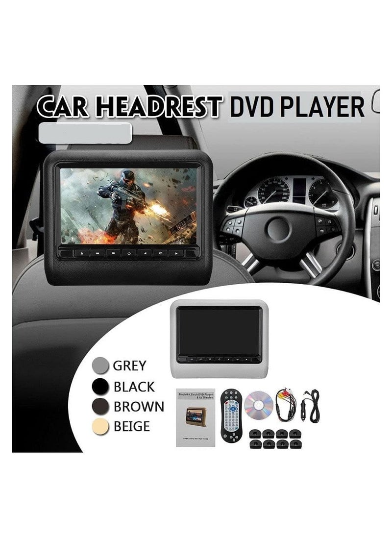 Generic - 9 Inch Car Headrest Slot-In Car DVD Player Car Headrest Monitors with FM Transmitter IR USB SD Wireless Game with 32-bit Games Pack of 2 - Image 1