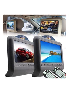 9 Inch Car Headrest Slot-In Car DVD Player Car Headrest Monitors with FM Transmitter IR USB SD Wireless Game with 32-bit Games Pack of 2