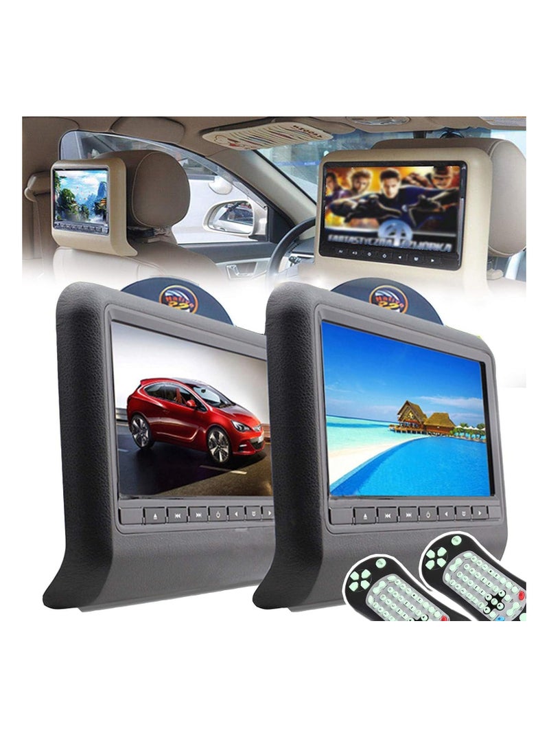 Generic - 9 Inch Car Headrest Slot-In Car DVD Player Car Headrest Monitors with FM Transmitter IR USB SD Wireless Game with 32-bit Games Pack of 2 - Image 1