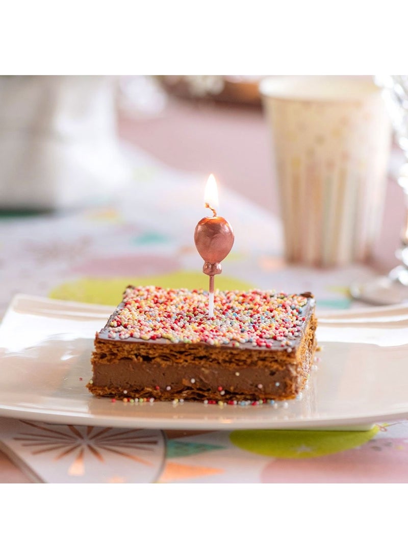 SANTEX Rose Gold Balloon Cake Candles 7cm 4-Pack - Image 3