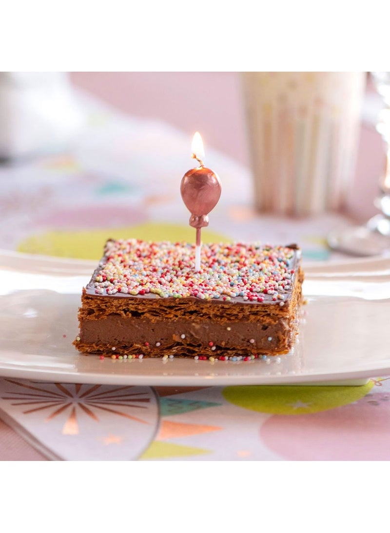 SANTEX Rose Gold Balloon Cake Candles 7cm 4-Pack - Image 2
