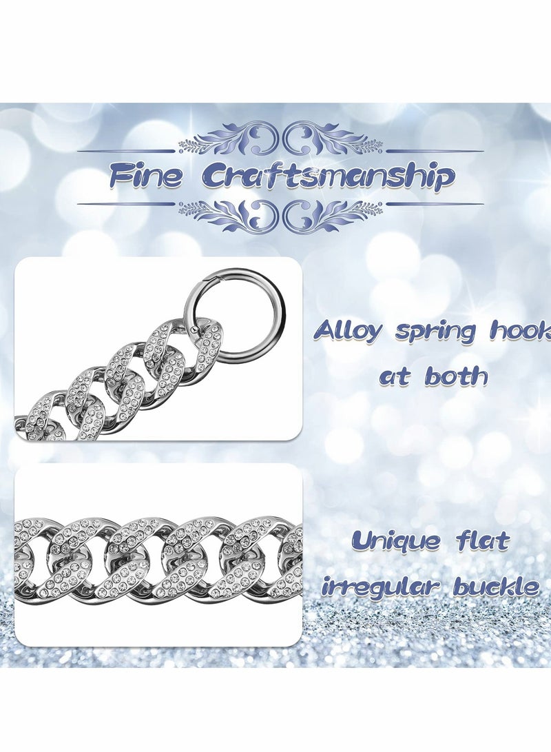 DIY Bling Silver Metal Shoe Charms Chain - 2 Pieces Jibbitz for Crocs & Accessories, Perfect Gift for Teens & Adults - Image 2