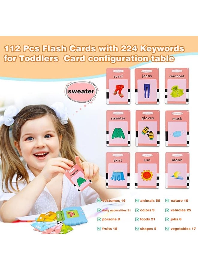 Kidzilla Talking Flash Cards Learning Toys for Toddlers 1-6 Year Old,British English, 224 Words, Audible Educational Toys, Preschool Learning Resource Electronic Interactive Toy Birthday Gifts for Kids-Blue - Image 2