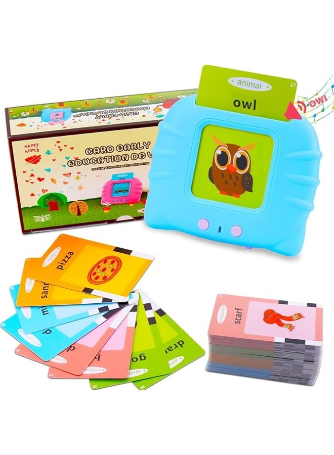 Kidzilla Talking Flash Cards Learning Toys for Toddlers 1-6 Year Old,British English, 224 Words, Audible Educational Toys, Preschool Learning Resource Electronic Interactive Toy Birthday Gifts for Kids-Blue - Image 1