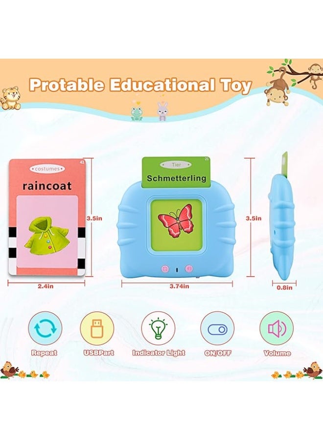 Kidzilla Talking Flash Cards Learning Toys for Toddlers 1-6 Year Old,British English, 224 Words, Audible Educational Toys, Preschool Learning Resource Electronic Interactive Toy Birthday Gifts for Kids-Blue - Image 5