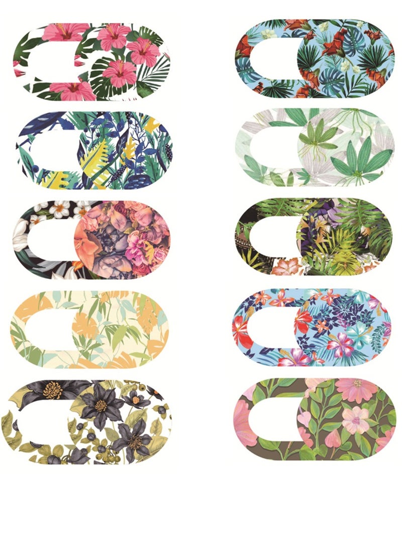 SYOSI 10 Pieces Webcam Cover, Laptop Camera Cover Slider Cute Webcam Cover Slider, Floral Pattern Webcam Privacy Cover  - Image 1