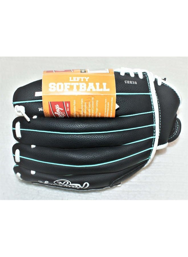 Rawlings Lefty 11.5 inch Softball Glove, Black/Teal - Image 3