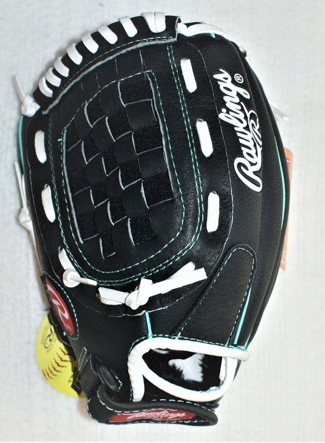 Rawlings Lefty 11.5 inch Softball Glove, Black/Teal - Image 2