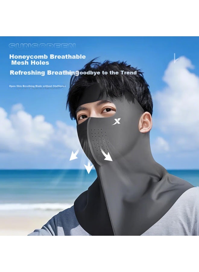 Xtep Sun Protection Full Face Mask Neck Protection Hanging Ear Sunscreen Mask Sunshade Face Bikini Ice Silk Uv Protection Female Riding - Image 5