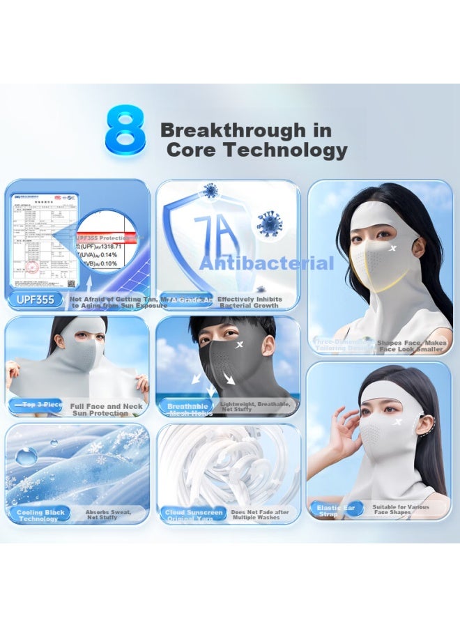 Xtep Sun Protection Full Face Mask Neck Protection Hanging Ear Sunscreen Mask Sunshade Face Bikini Ice Silk Uv Protection Female Riding - Image 1