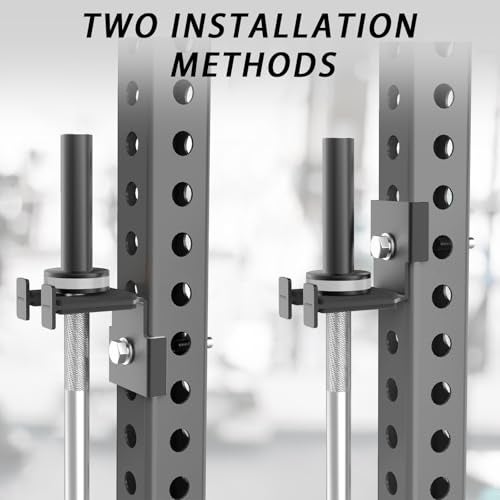 Lights Mountain Rack-Mounted Olympic Barbell Holder for 3x3 Power Racks, No Drilling Required – Heavy-Duty Steel Storage with Protective Padding, Fits 5/8''-1'' Holes – Space-Saving Gym Equipment - Image 5