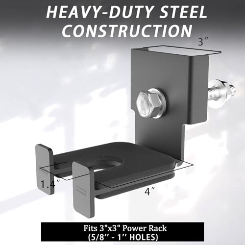 Lights Mountain Rack-Mounted Olympic Barbell Holder for 3x3 Power Racks, No Drilling Required – Heavy-Duty Steel Storage with Protective Padding, Fits 5/8''-1'' Holes – Space-Saving Gym Equipment - Image 3