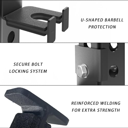 Lights Mountain Rack-Mounted Olympic Barbell Holder for 3x3 Power Racks, No Drilling Required – Heavy-Duty Steel Storage with Protective Padding, Fits 5/8''-1'' Holes – Space-Saving Gym Equipment - Image 4