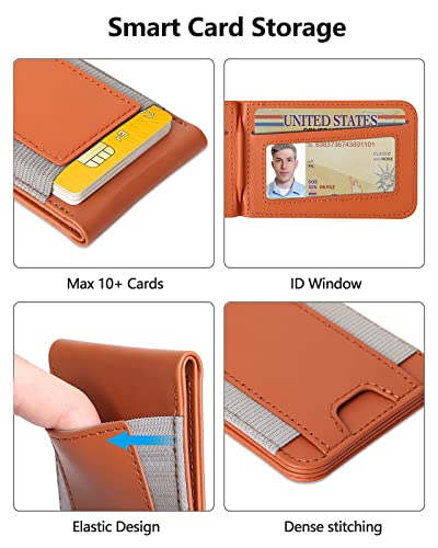 ExtreLife 2-in-1 Magsafe Wallet, Adjustable Stand and Open ID Window, Magnetic Wallet for iPhone 17/16/15/14 Pro Max/14 Pro/14/14 Plus/13/12 Series, 9 Cards, Brown - Image 2