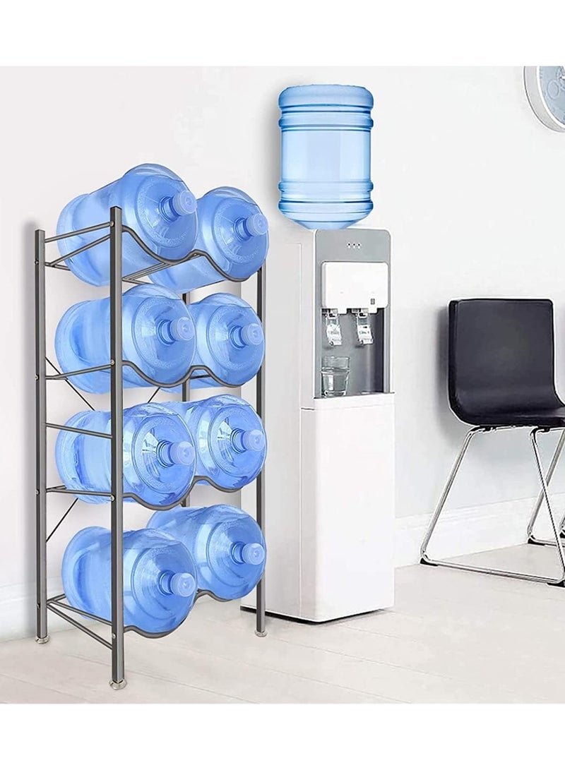 DubaiGallery 8 Bottles Storage Rack 4 Tier Reinforced Carbon Steel Heavy Duty 5-Gallon Water Cane Jug Holder Cooler Organizer Shelf For Home Kitchen Office Garages Restaurant Gym Stand Shelves - Image 2