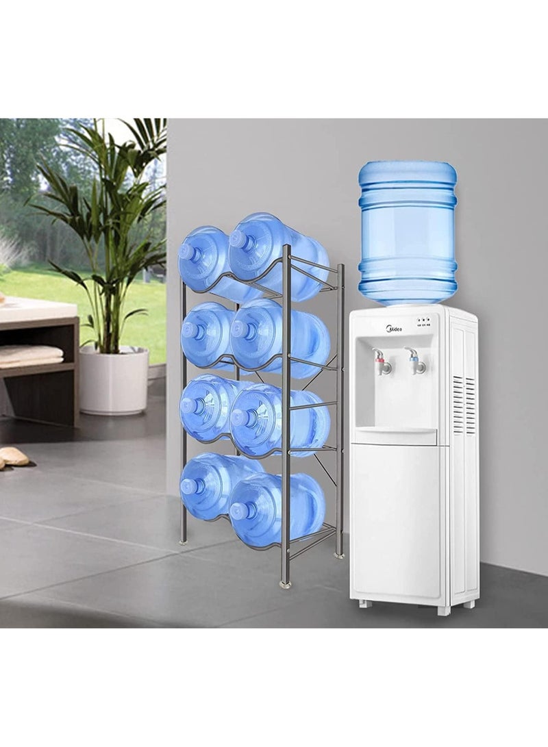 DubaiGallery 8 Bottles Storage Rack 4 Tier Reinforced Carbon Steel Heavy Duty 5-Gallon Water Cane Jug Holder Cooler Organizer Shelf For Home Kitchen Office Garages Restaurant Gym Stand Shelves - Image 4