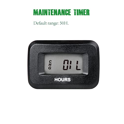 Yooreal Digital OEM Maintenance Hour Meter Gauge,Volt DC 5V-60V,Works on Various of ZTR/Riding Lawn Mower Tractor Snow Blower Land Edger Pressure Washer Tractor - Image 3