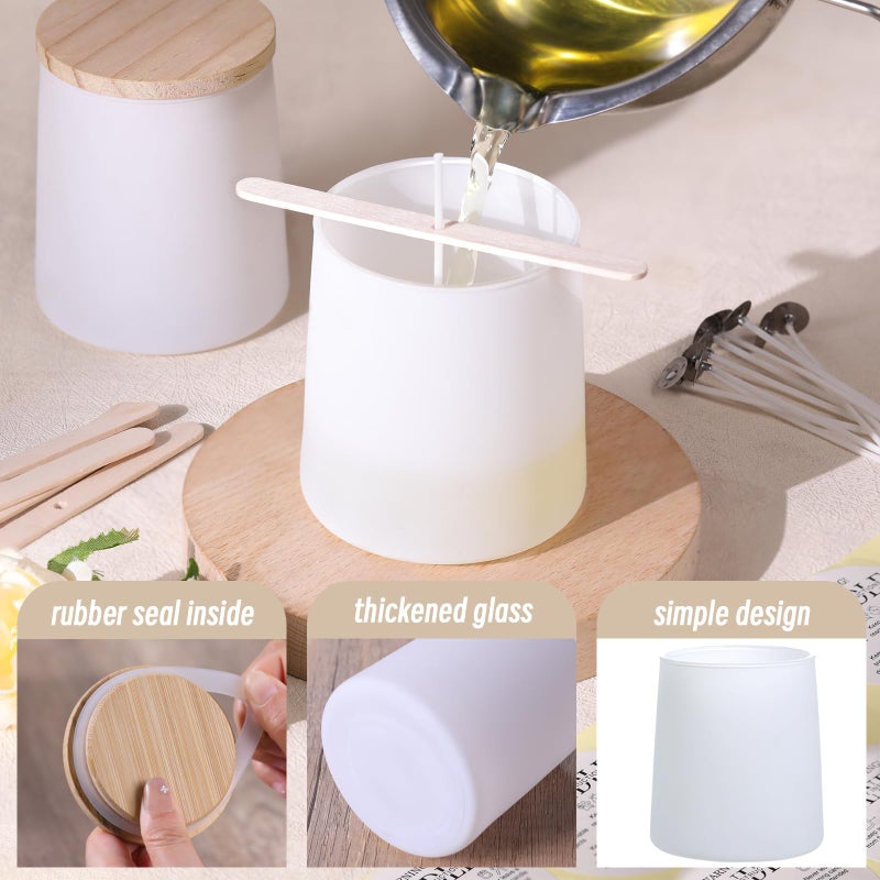 DARJEN 12 Pack Matte White Candle Jars for Making Candles- 9 OZ Empty Glass Candle Making Jars with Making Kits, Candle Making Supplies Candle Containers for Home DIY & GIFS - Image 3