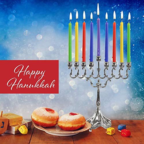 Ner Mitzvah Colorful Long Chanukah Candles, Diameter Fits Most Menorahs, Premium Quality Wax, Assorted Colors for All 8 Nights of Hanukkah - Standard Size - 45 Count - Image 5