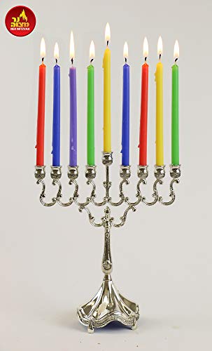 Ner Mitzvah Colorful Long Chanukah Candles, Diameter Fits Most Menorahs, Premium Quality Wax, Assorted Colors for All 8 Nights of Hanukkah - Standard Size - 45 Count - Image 4