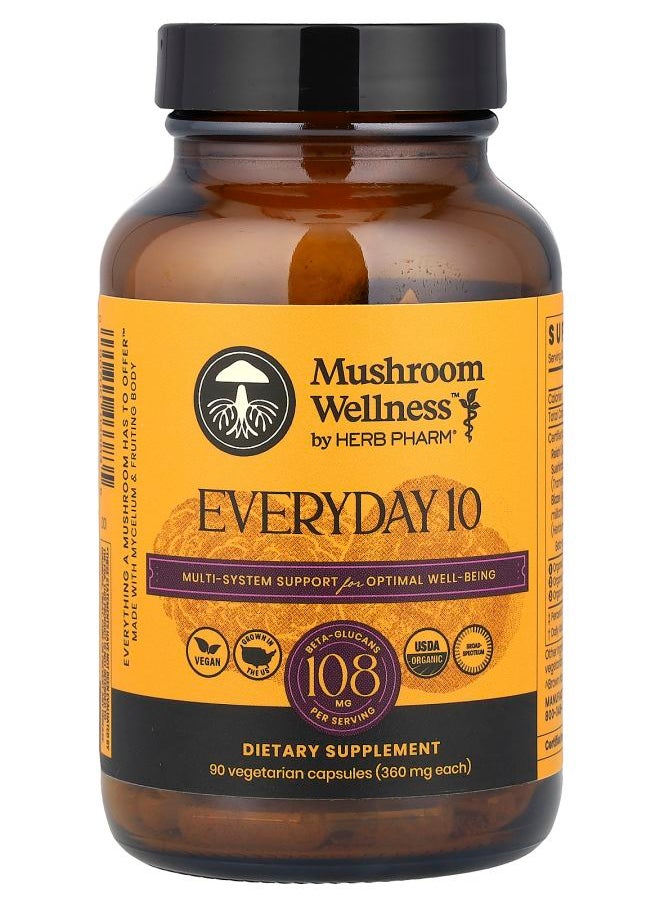 HERB PHARM - Mushroom Wellness™ Everyday 10 90 Vegetarian Capsules - Image 1