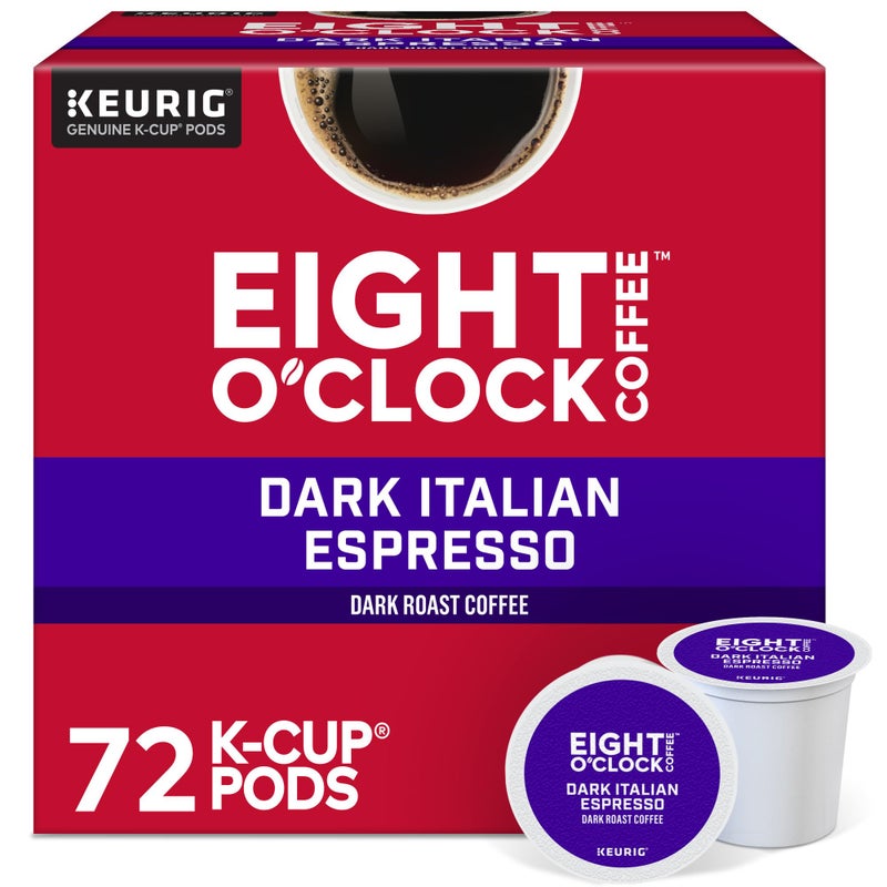 Eight OClock Coffee Dark Italian Espresso Roast Keurig Single Serve KCup Pods Dark Roast 12 Count Pack of 6
