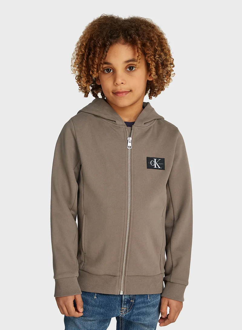 Calvin Klein Jeans Youth Zip Through Hoodie