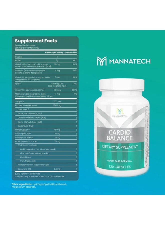 Mannatech CardioBALANCE®, Formulated with Folic Acid, L-Arginine & CoQ10, Vitamin C, Vitamin E, Vitamin B6 & Vitamin B12-90 Capsules. - Image 2