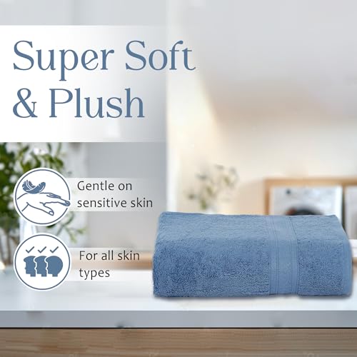 Ambra Linens 500 GSM Highly Absorbent Towel, 100% Cotton, Soft and Plush, All Seasons Use, Large, Everyday Use, Durable (1 Piece of Bath Towel, Dark Blue) - Image 3