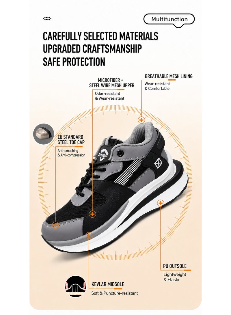 Sky View Steel toe, Anti-Smash & Anti-Puncture Heavy Duty Comfortable breathable unisex, men and women Safety Shoes for construction, warehouse and outdoors, indoor - Image 5