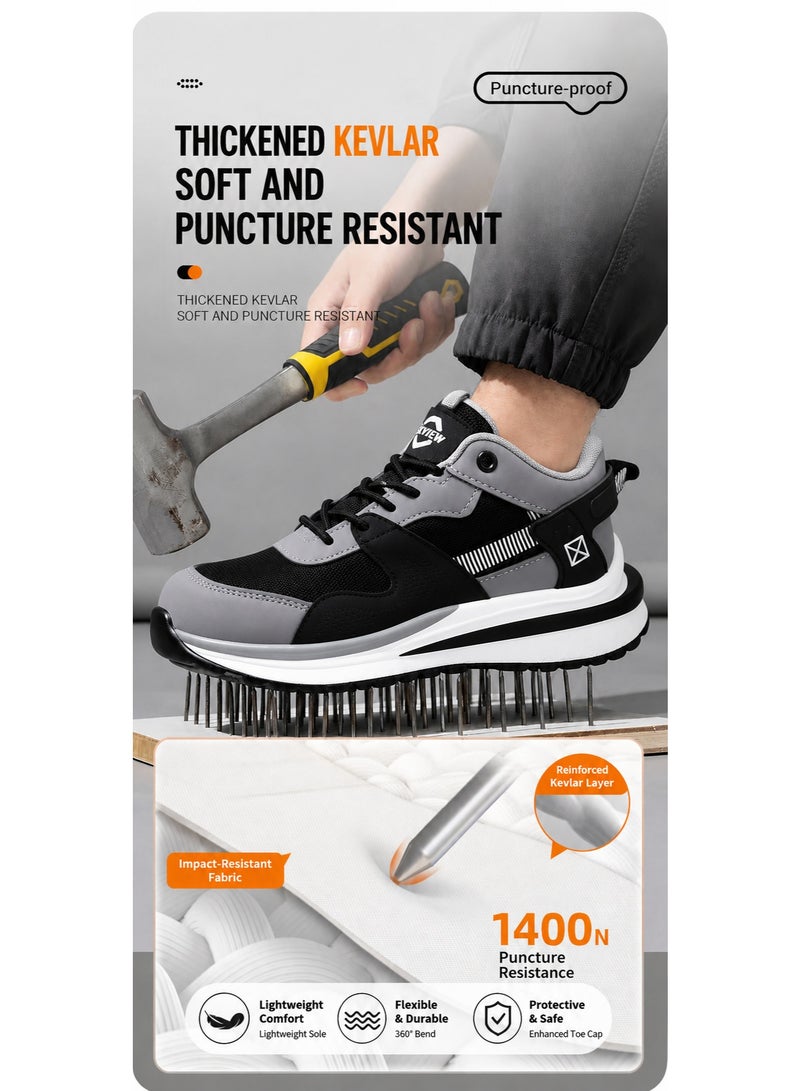 Sky View Steel toe, Anti-Smash & Anti-Puncture Heavy Duty Comfortable breathable unisex, men and women Safety Shoes for construction, warehouse and outdoors, indoor - Image 4