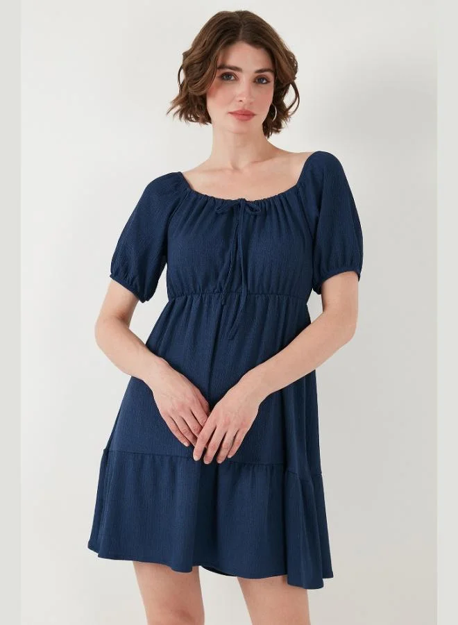 Lela  Lela Front Gathered Balloon Sleeve Mini Dress Women's Dress 5869005 for Women | Best Price UAE