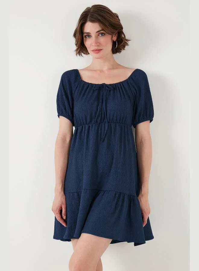 Lela  Lela Front Gathered Balloon Sleeve Mini Dress Women's Dress 5869005 for Women | Best Price UAE