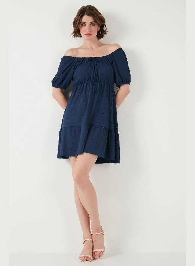 Lela  Lela Front Gathered Balloon Sleeve Mini Dress Women's Dress 5869005 for Women | Best Price UAE