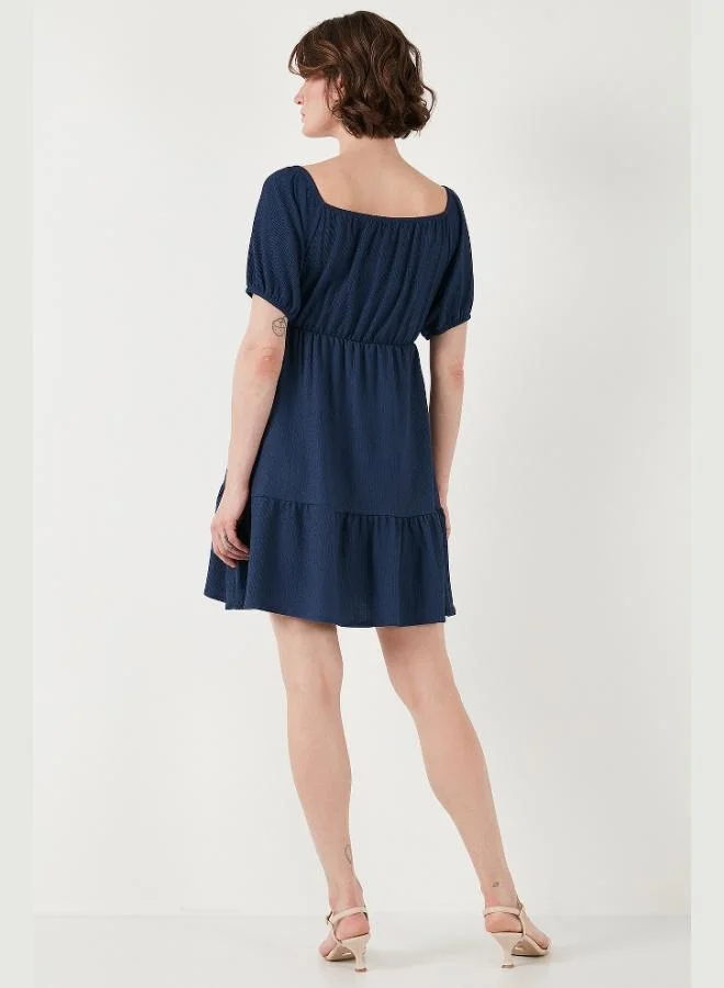 Lela  Lela Front Gathered Balloon Sleeve Mini Dress Women's Dress 5869005 for Women | Best Price UAE