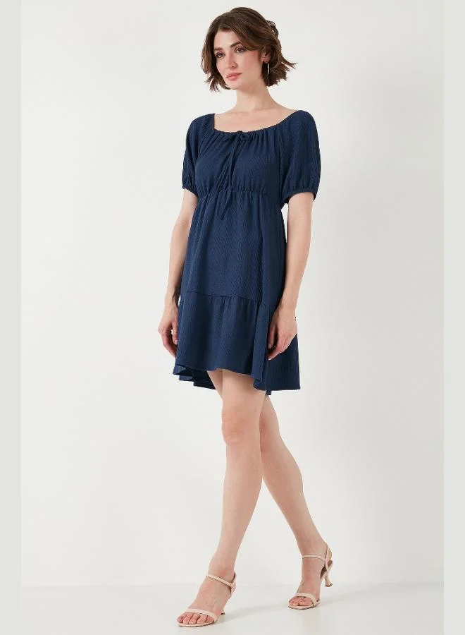 Lela  Lela Front Gathered Balloon Sleeve Mini Dress Women's Dress 5869005 for Women | Best Price UAE