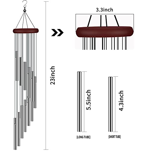 tujol Wind Chimes for Outside, Sympathy Wind Chimes Outdoor Clearance with 12 Aluminum Alloy Tubes and Hook, Memorial Wind Chime Gift Decoration for Home, Patio, Garden, Outdoor - Image 2