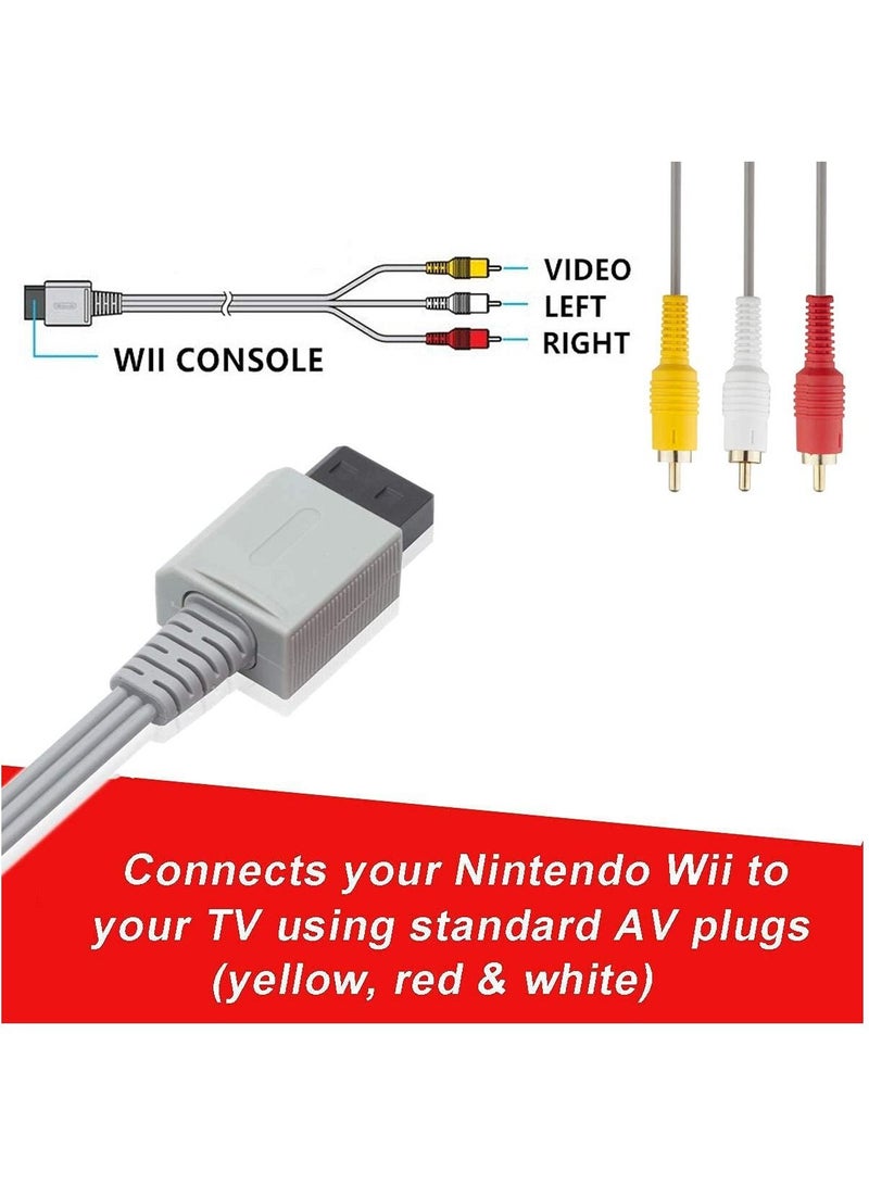 مركبات كابل مركب 3 RCA الذهب مطلي البلوز الرئيسية 480P متوافق مع نينتندو وي / يو التلفزيون عالي الوضوح عرض ( 6ft ) - Image 3