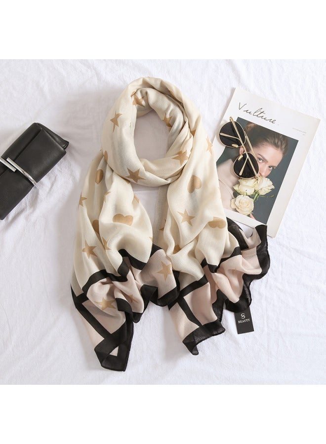 South Korea Dongdaemun  Cotton And Linen Scarf Women's Autumn And Winter New All-match Warm Fashion H-letter Scarf Shawl