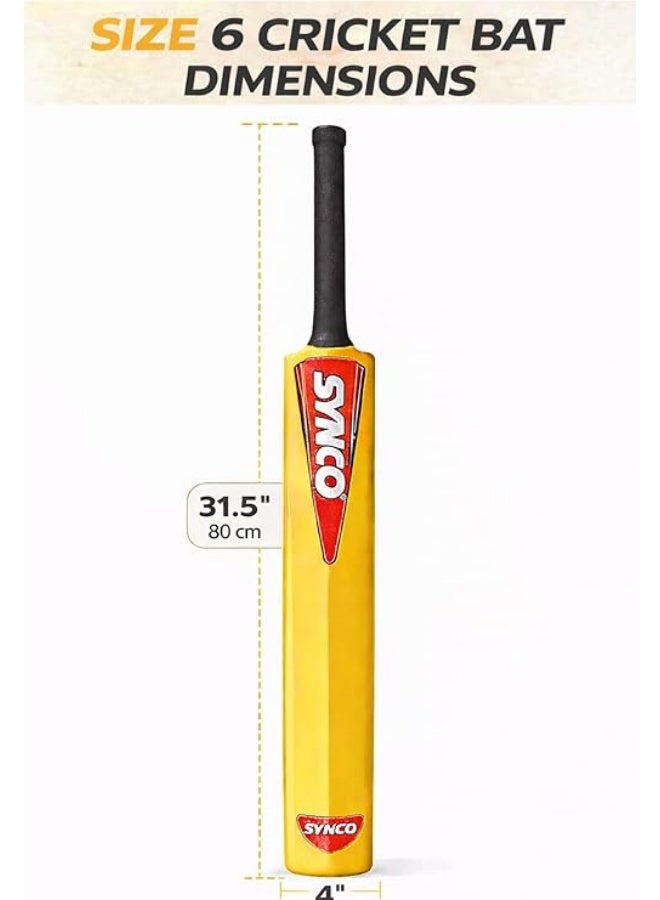 سينكو مجموعة كريكيت للأطفال - مقاس ٦ | مضرب بلاستيكي مصبوب بمقبض مطاطي، وكرة لينة، وأعمدة ويكيت | مجموعة لعب مناسبة لجميع الأحوال الجوية للأطفال من سن ٥ إلى ٩ سنوات - Image 3