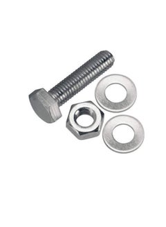 Generic 12 pcs Hex Head Screw Bolts Nuts & Washers Fully Thread GI Plain Finish Bolt Set. (14, 100M)  - Image 2