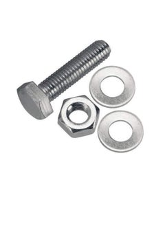 Generic 12 pcs Hex Head Screw Bolts Nuts & Washers Fully Thread GI Plain Finish Bolt Set. (14, 100M)  - Image 1