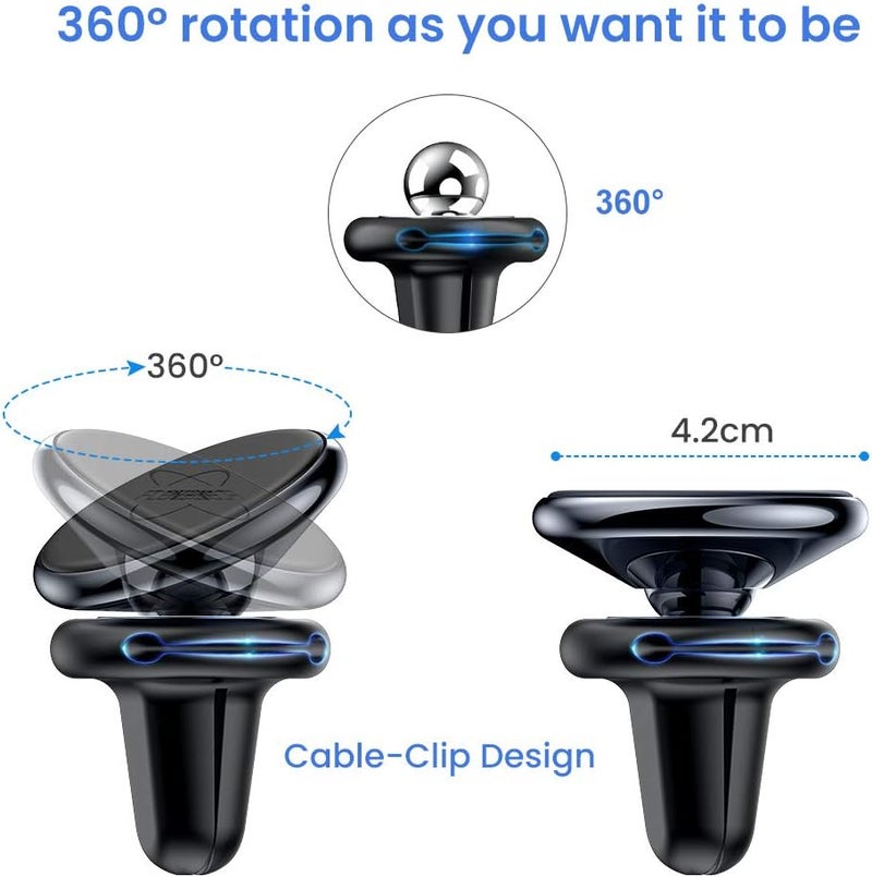 FLOVEME Magnetic Phone Car Mount with 4 Metal Plates - Universal Mobile Phone Holder for Cars - Image 3